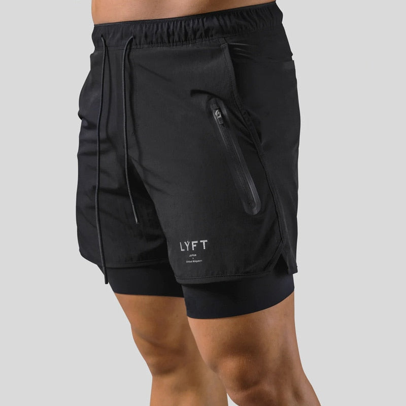 Glevato | Men's 2-in-1 Running Shorts with Built-in Compression