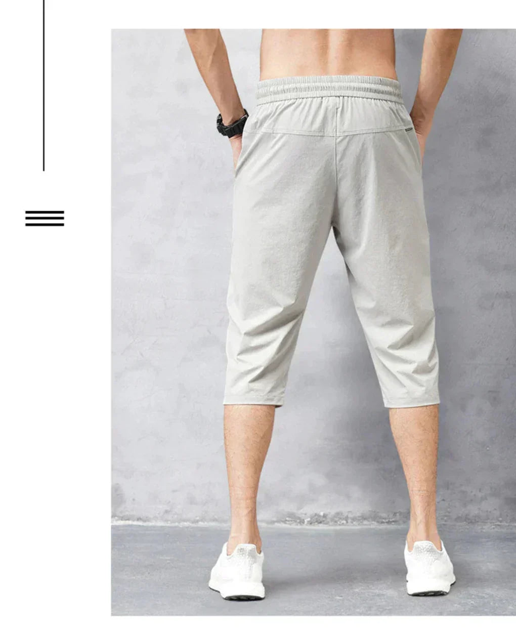 Glevato | Men's 3/4 Pants - Drawstring Waist Casual Capris
