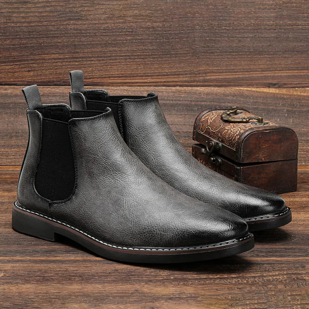 Glevato | Men's Ankle Chelsea Boots with Elastic Side Panels