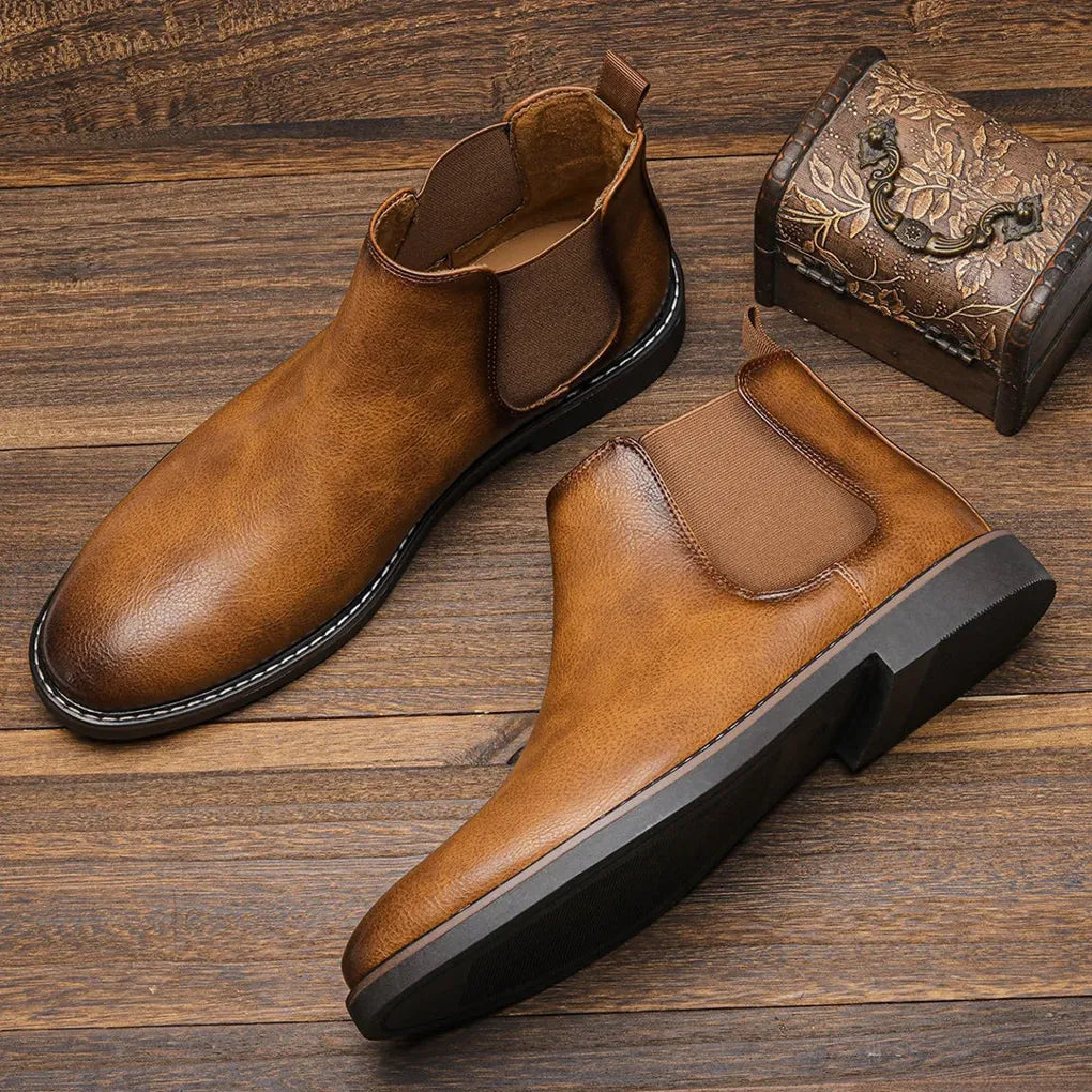 Glevato | Men's Ankle Chelsea Boots with Elastic Side Panels