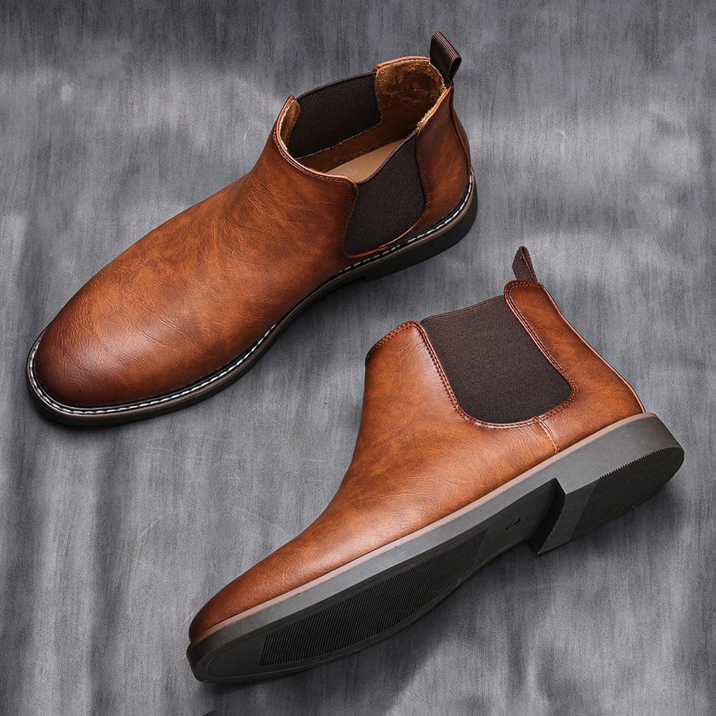 Glevato | Men's Ankle Chelsea Boots with Elastic Side Panels