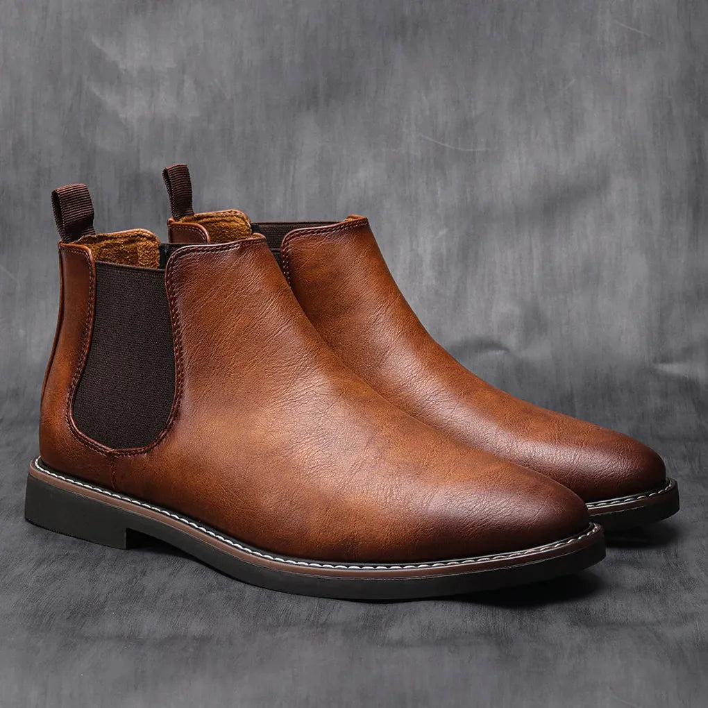 Glevato | Men's Ankle Chelsea Boots with Elastic Side Panels
