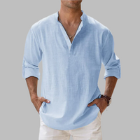 Glevato | Męska koszula henley z kołnierzykiem typu band collar