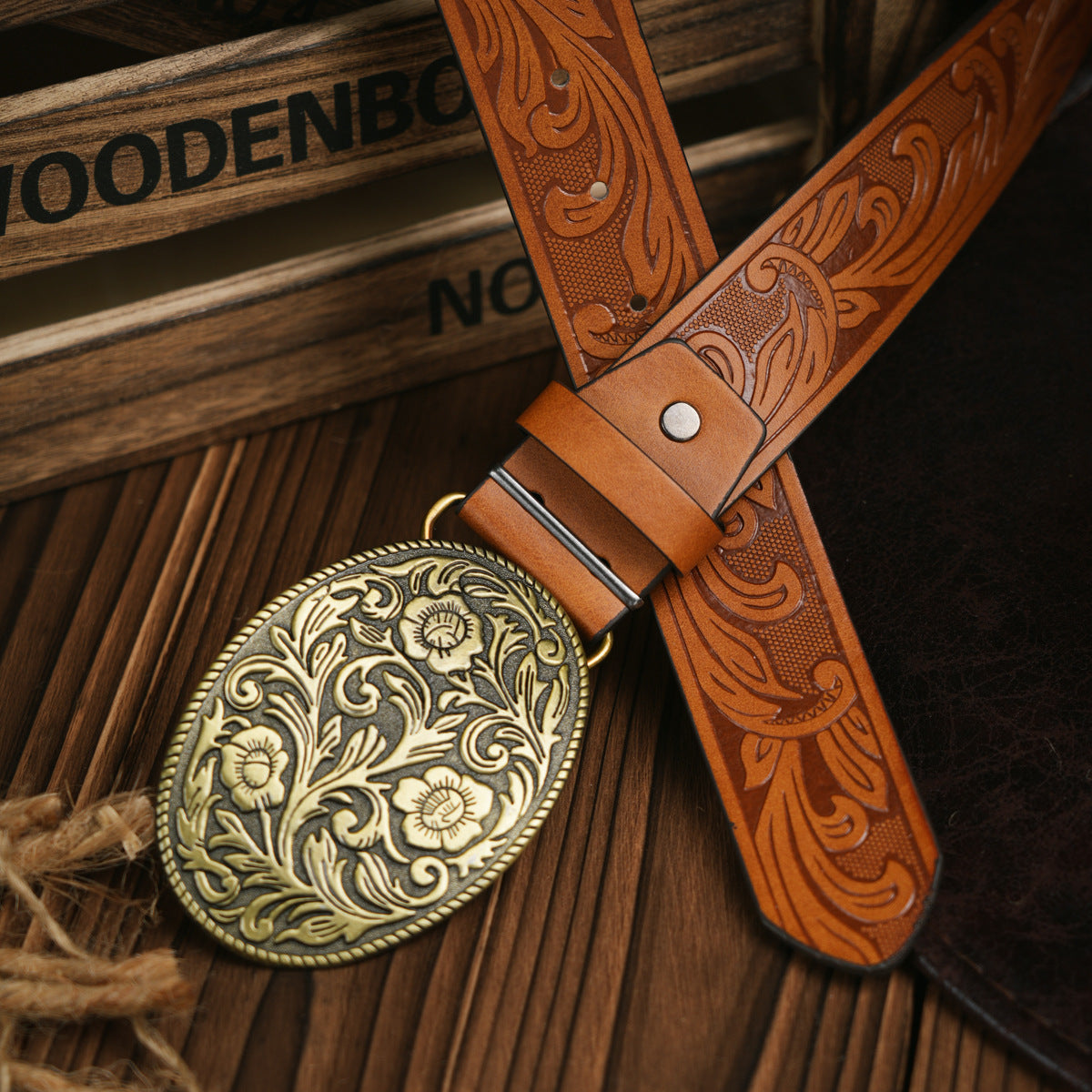 Glevato | Men’s Belt | Western Style | Vegan Leather & Durable Metal Buckle