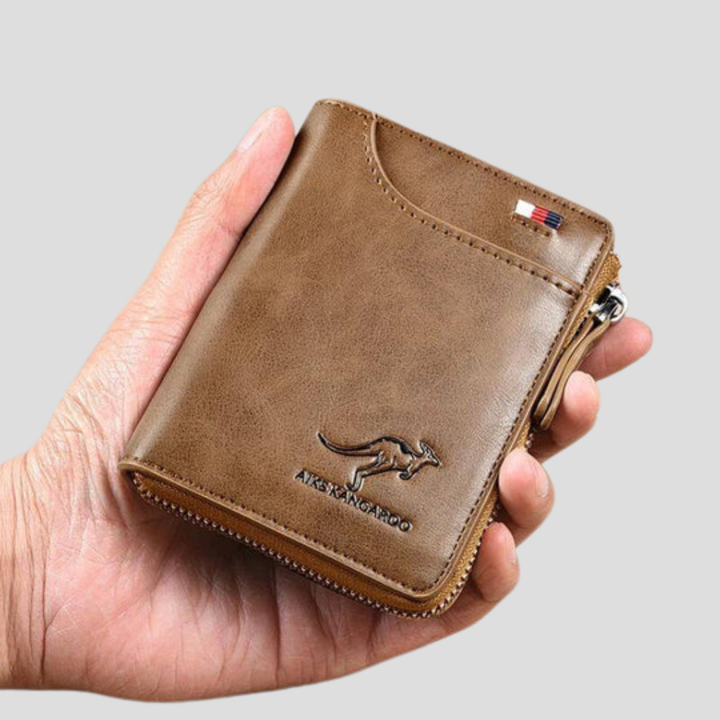 Glevato | Men's Bifold Zip Wallet RFID Blocking