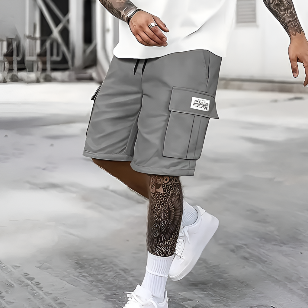 Glevato | Men's Cargo Shorts with Lace-Up Waist