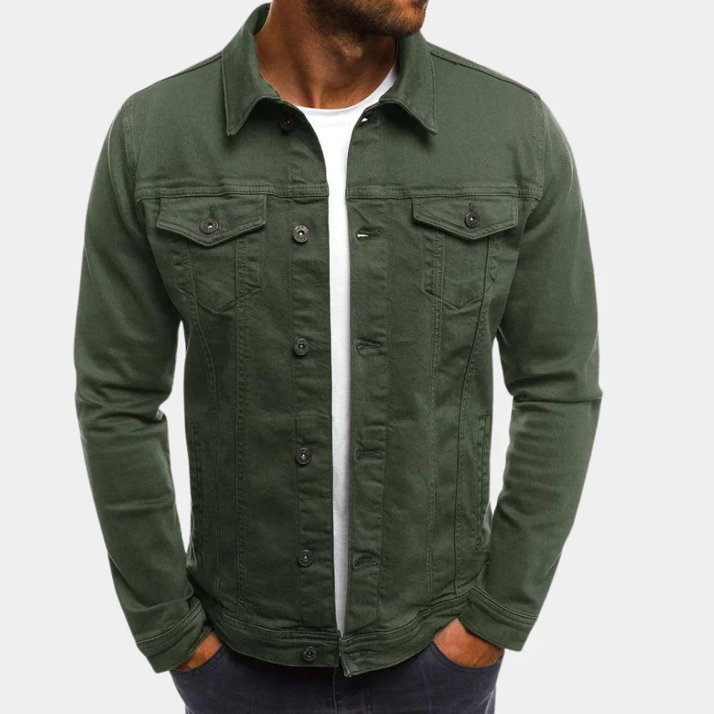 Glevato | Men's Classic Denim Jacket Button-Front