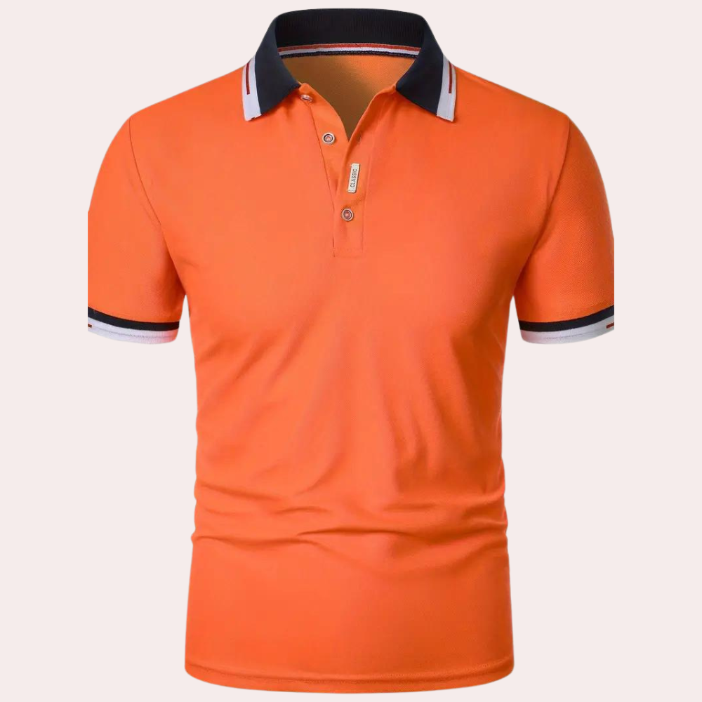 Glevato | Men's Contrast Collar Polo Shirt