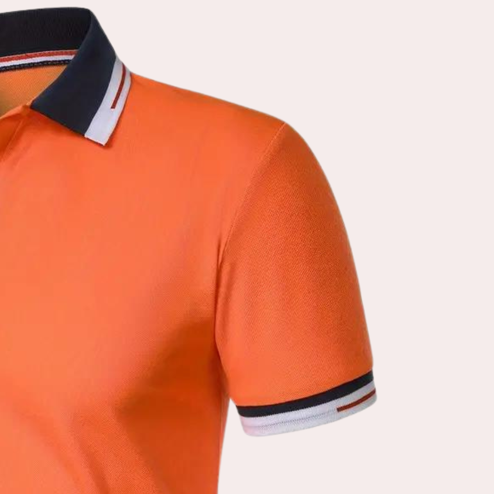 Glevato | Men's Contrast Collar Polo Shirt