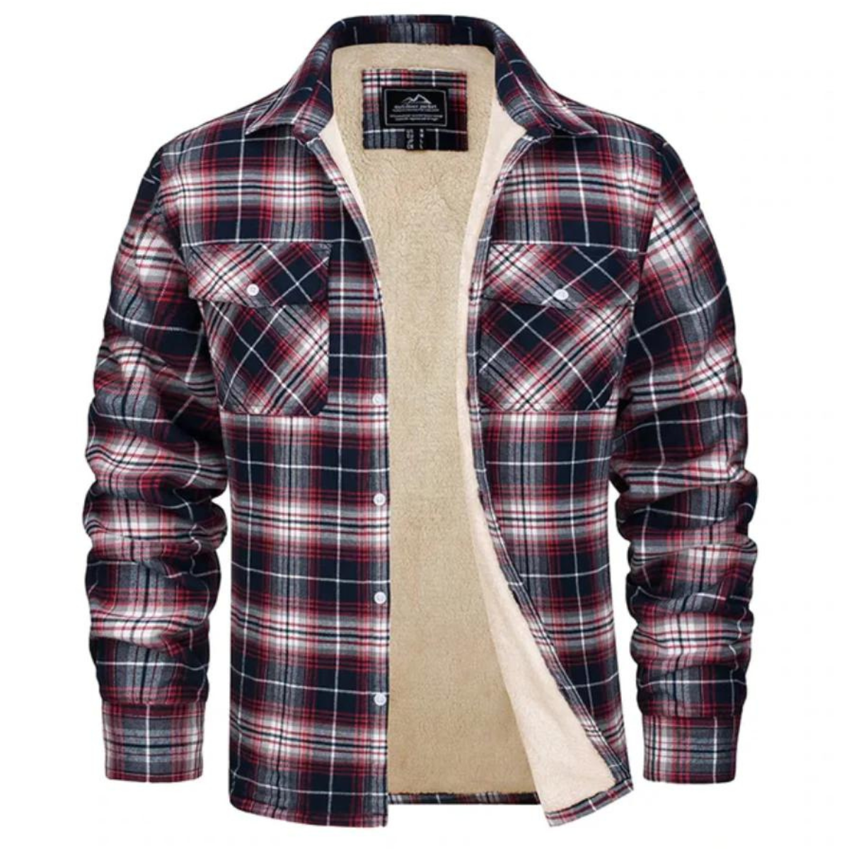Glevato | Men's Flannel Lined Shirt Jacket - Plaid