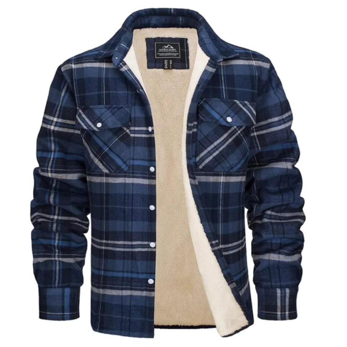 Glevato | Men's Flannel Lined Shirt Jacket - Plaid