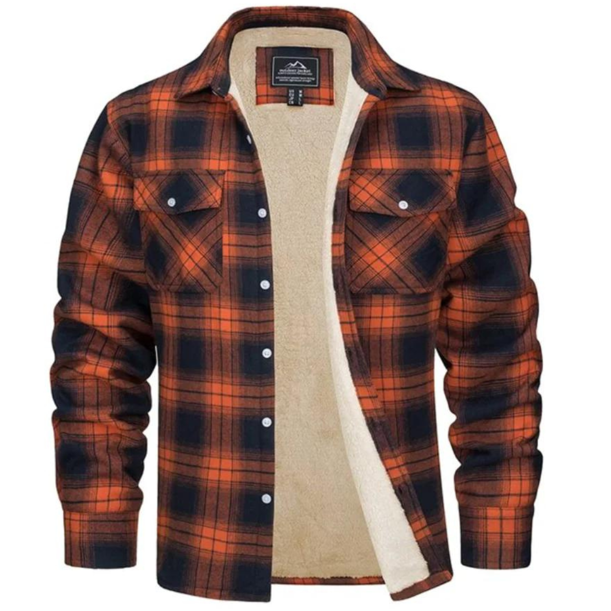 Glevato | Men's Flannel Lined Shirt Jacket - Plaid