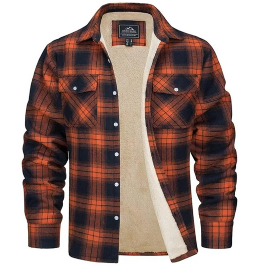 Glevato | Men's Flannel Lined Shirt Jacket - Plaid