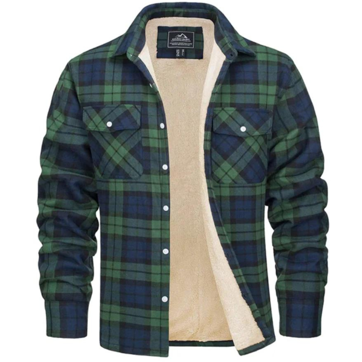 Glevato | Men's Flannel Lined Shirt Jacket - Plaid