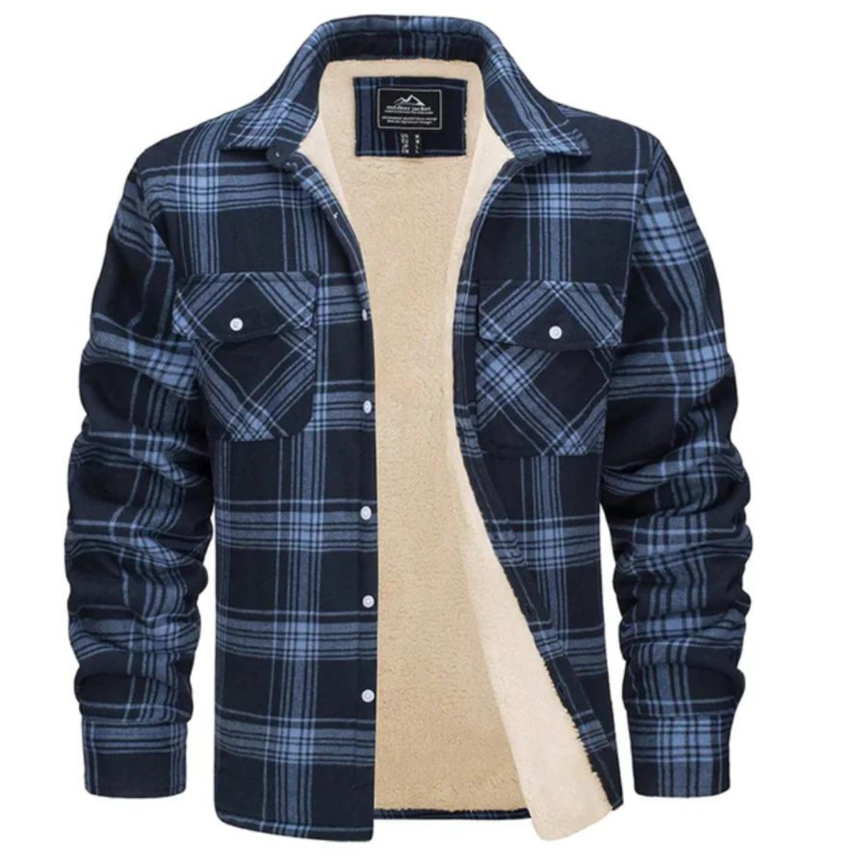 Glevato | Men's Flannel Lined Shirt Jacket - Plaid