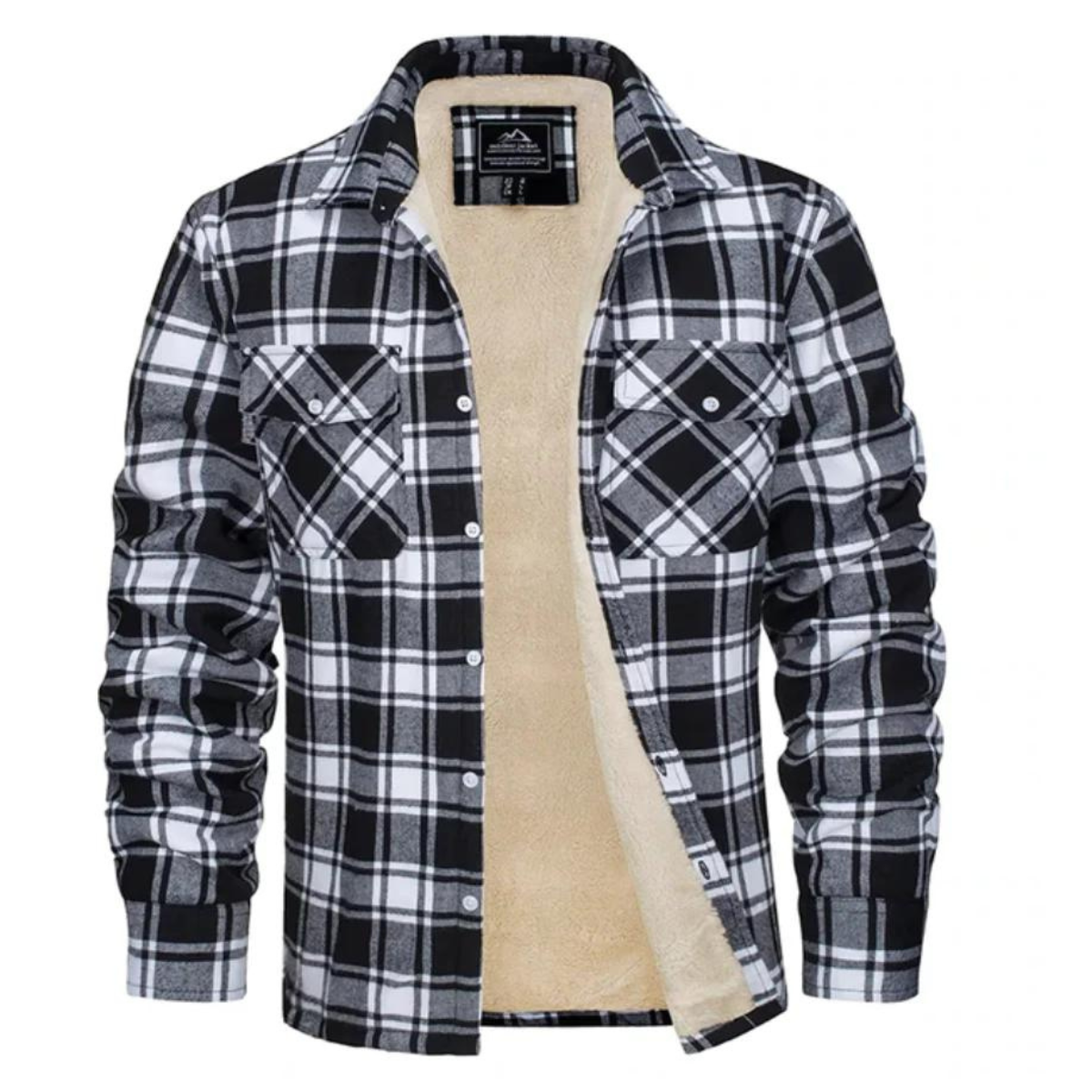 Glevato | Men's Flannel Lined Shirt Jacket - Plaid