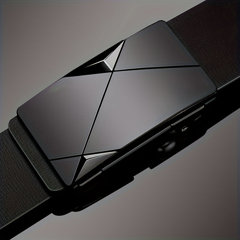 Glevato | Men’s Genuine Leather Belt with Automatic Buckle – Classic Adjustable Big Game Belt