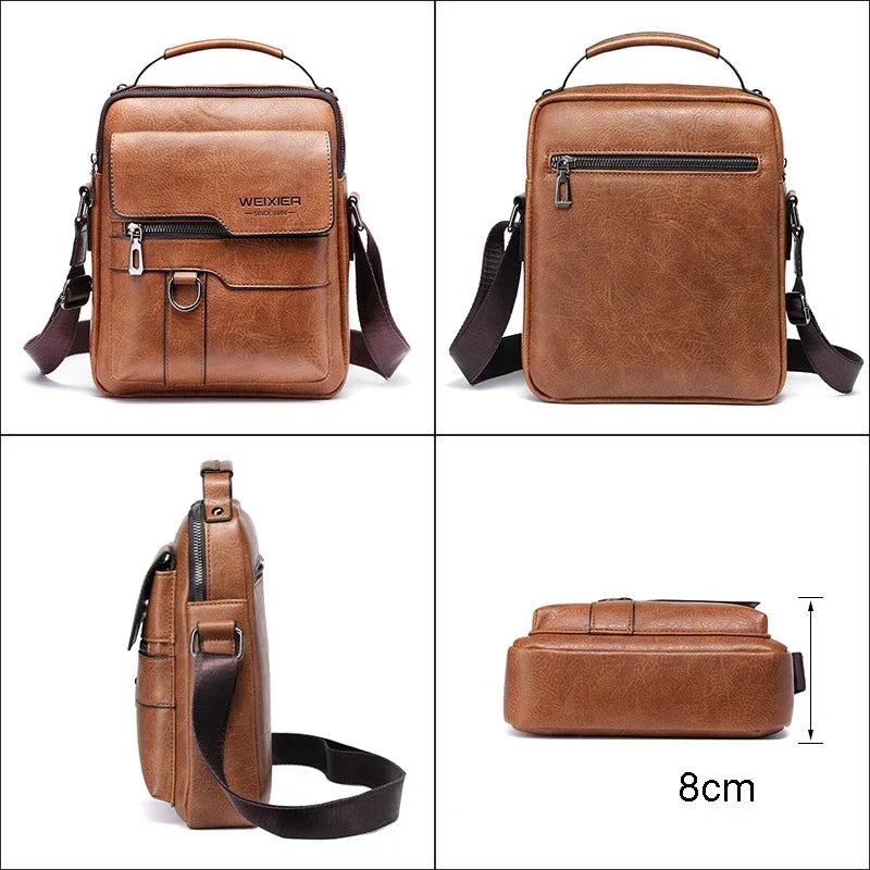 Glevato | Men's Genuine Leather Shoulder Bag | Durable, Adjustable Strap & Ideal for Work or Leisure