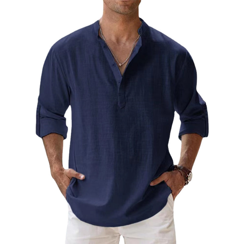 Glevato | Men's Henley Shirt with Button Detail