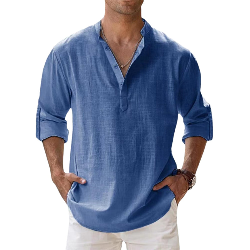 Glevato | Men's Henley Shirt with Button Detail