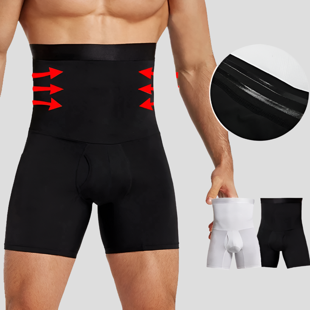 Glevato | Men's High-Waisted Compression Shorts with Tummy Control