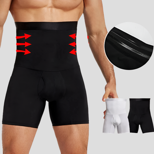 Glevato | Men's High-Waisted Compression Shorts with Tummy Control