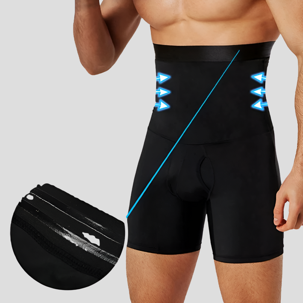 Glevato | Men's High-Waisted Compression Shorts with Tummy Control
