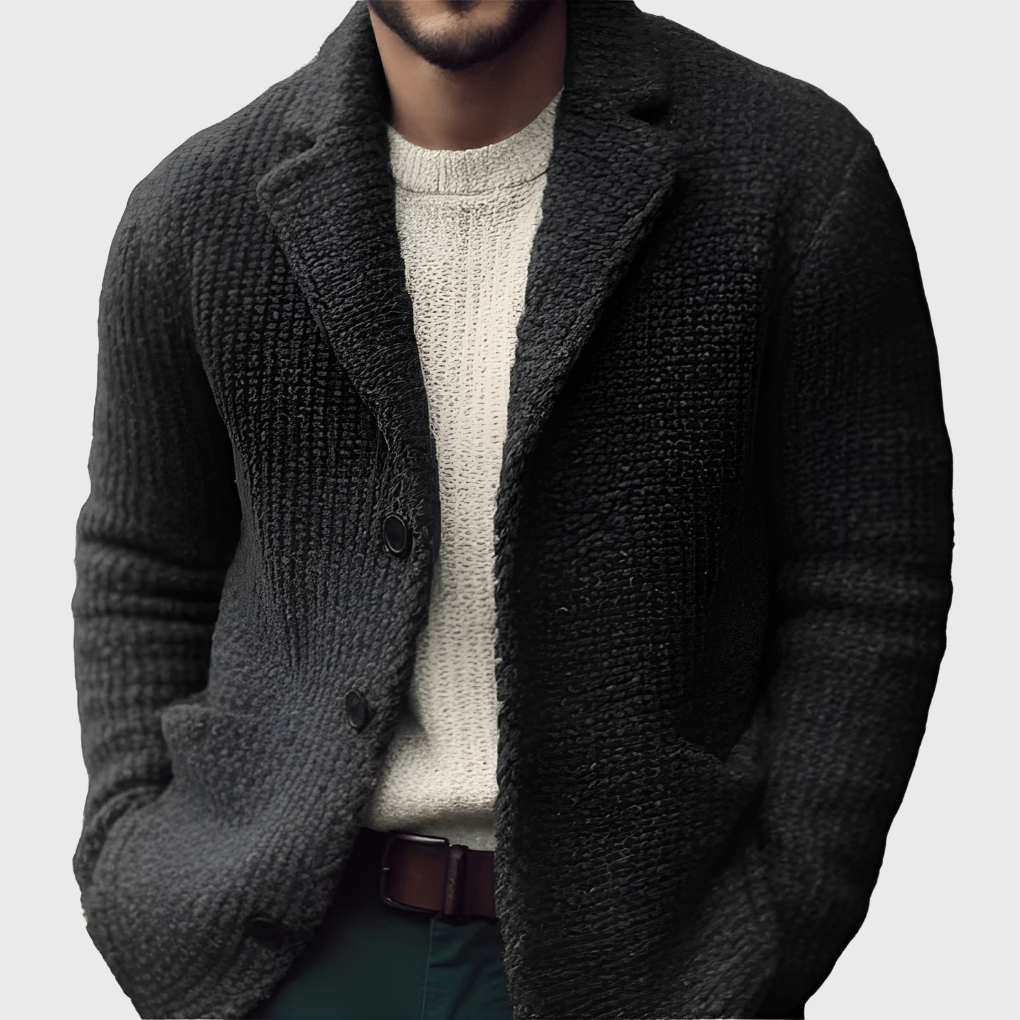 Glevato | Men's Knit Blazer Jacket with Button Front