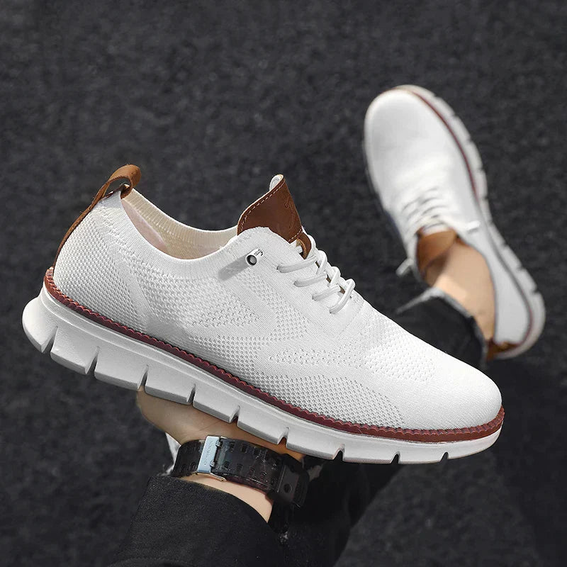 Glevato | Men's Knit Oxford Sneakers with Lace-Up Detail