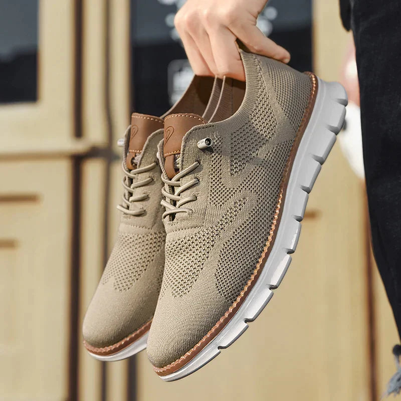Glevato | Men's Knit Oxford Sneakers with Lace-Up Detail