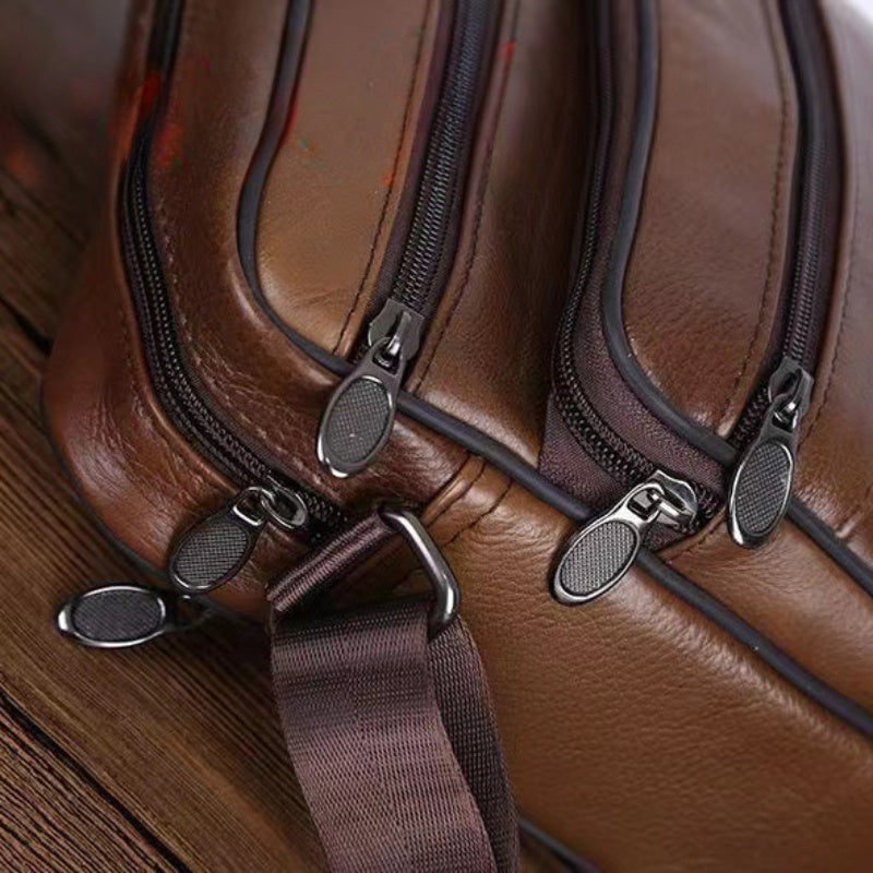 Glevato | Men’s Leather Shoulder Bag | Genuine Cowhide Crossbody | Adjustable Strap