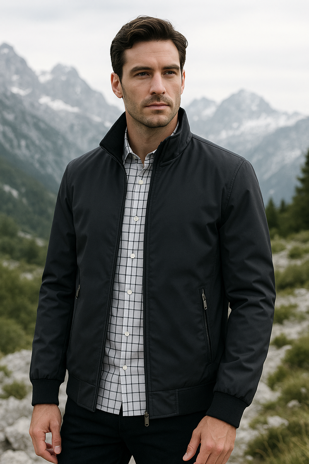 Glevato | Men's Lightweight Bomber Jacket with Collar