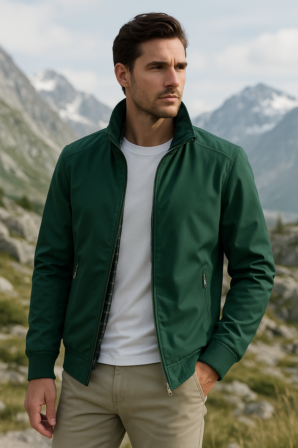 Glevato | Men's Lightweight Bomber Jacket with Collar