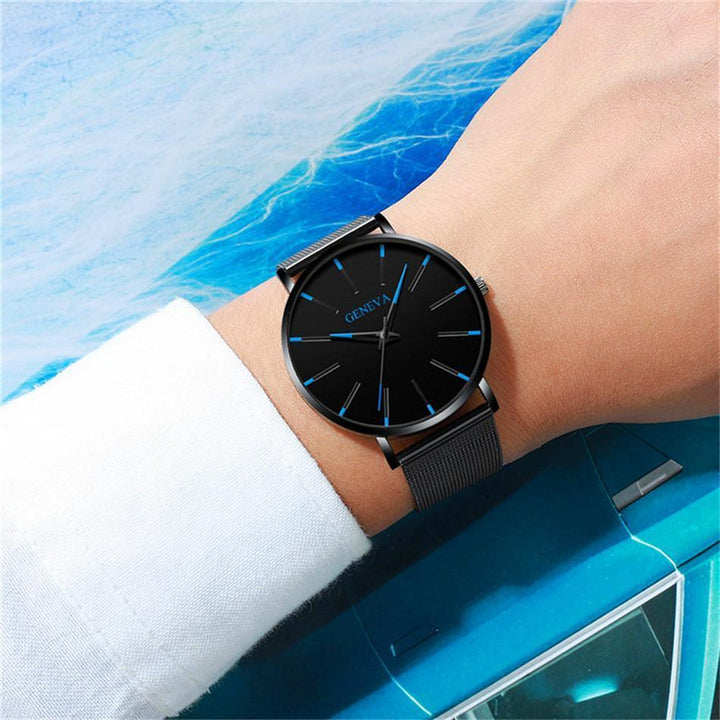 Glevato | Men's Minimalist Analog Watch with Clean Dial