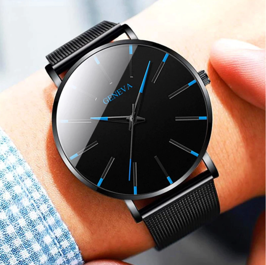 Glevato | Men's Minimalist Analog Watch with Clean Dial