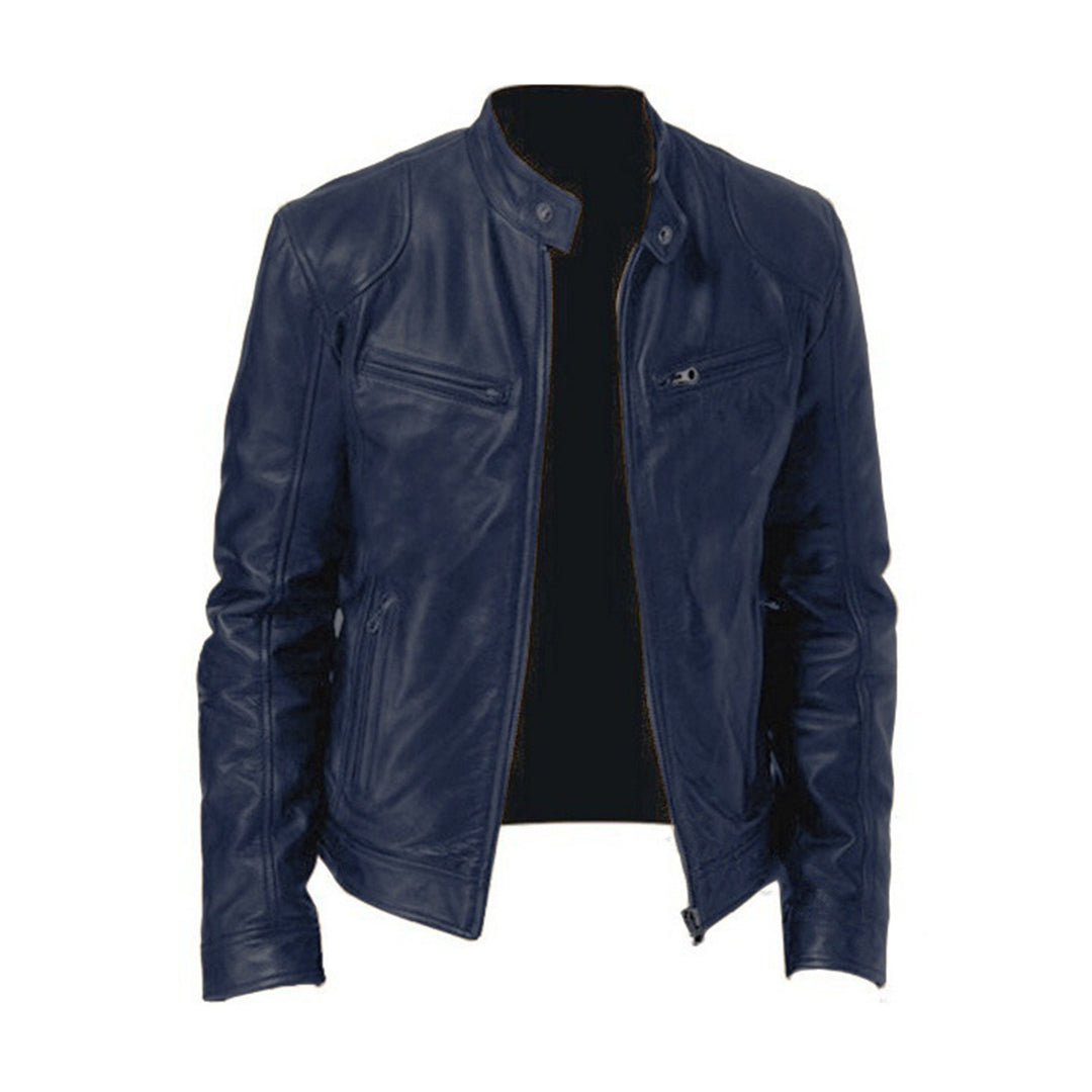 Glevato | Men's Moto Jacket with Zipper Pockets