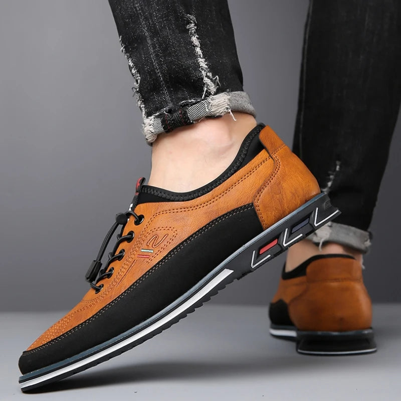 Glevato | Men's Oxford Shoes - Lace-Up Leather