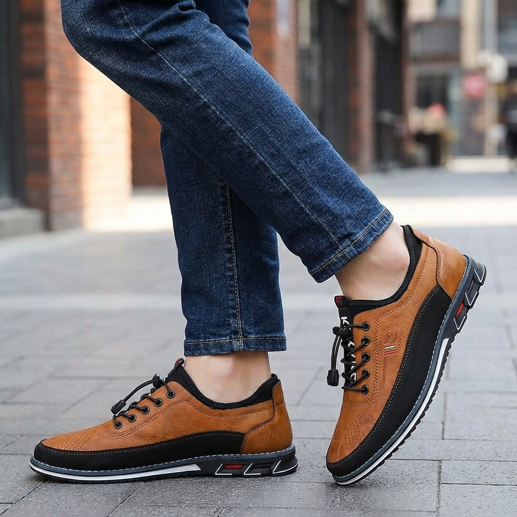 Glevato | Men's Oxford Shoes - Lace-Up Leather
