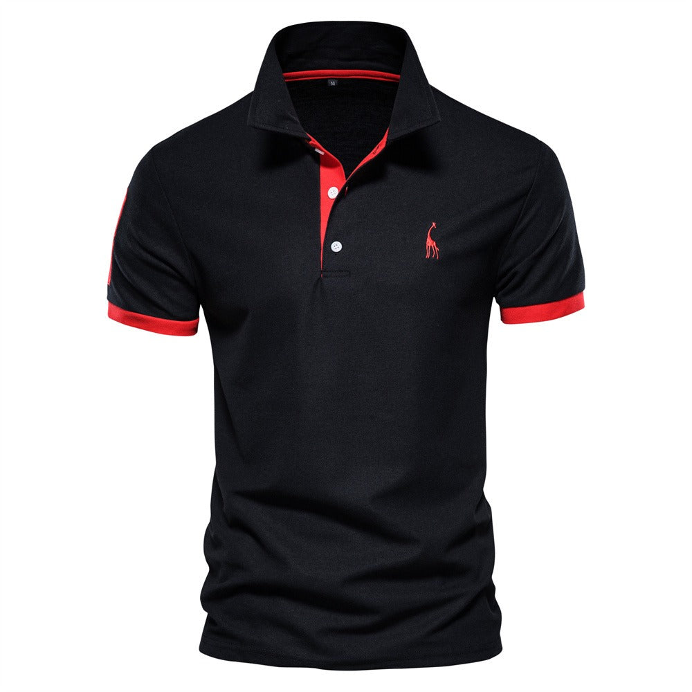 Glevato | Men's Short Sleeve Polo Shirt with Contrast Trim