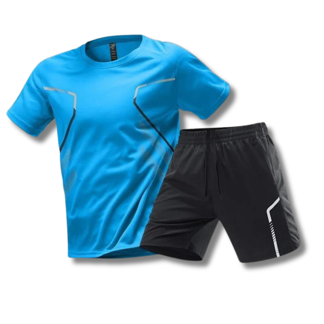 Glevato | Men's Sports Set with Shorts and T-Shirt - Graphic Design