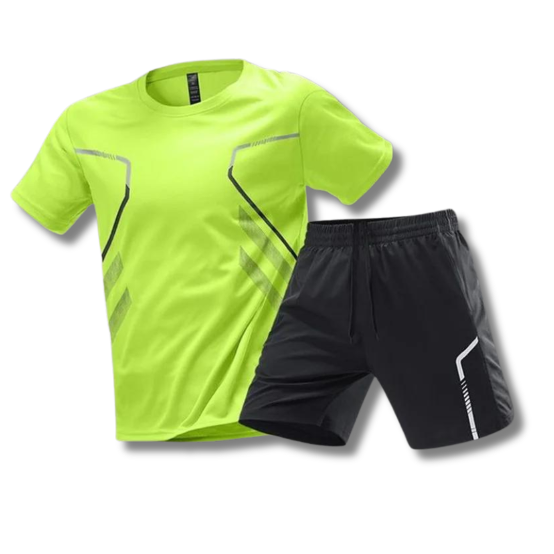 Glevato | Men's Sports Set with Shorts and T-Shirt - Graphic Design