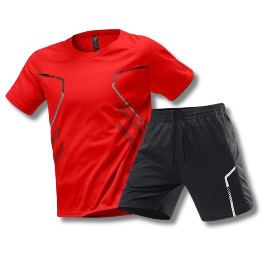 Glevato | Men's Sports Set with Shorts and T-Shirt - Graphic Design