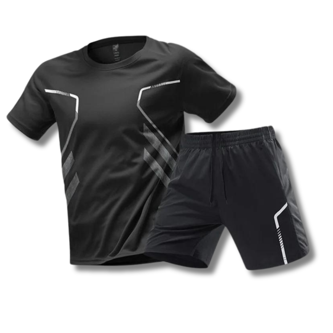 Glevato | Men's Sports Set with Shorts and T-Shirt - Graphic Design