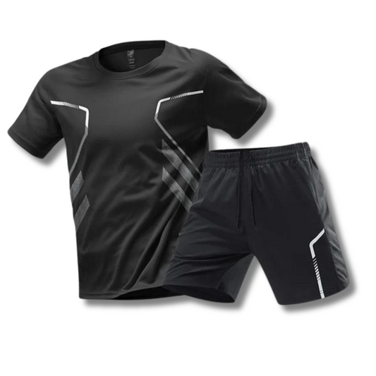 Glevato | Men's Sports Set with Shorts and T-Shirt - Graphic Design