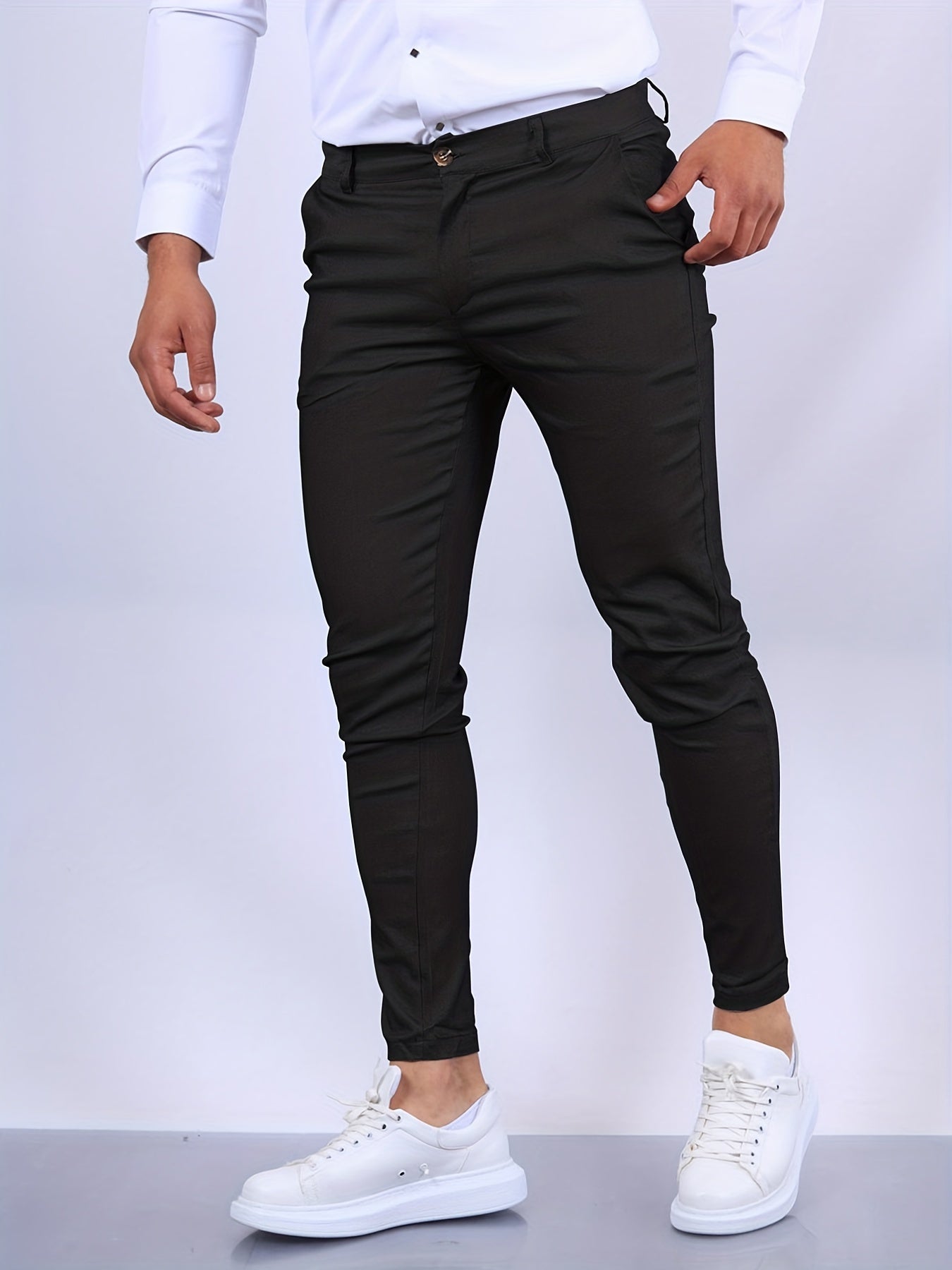 Glevato | Men's Stretch Skinny Fit Trousers