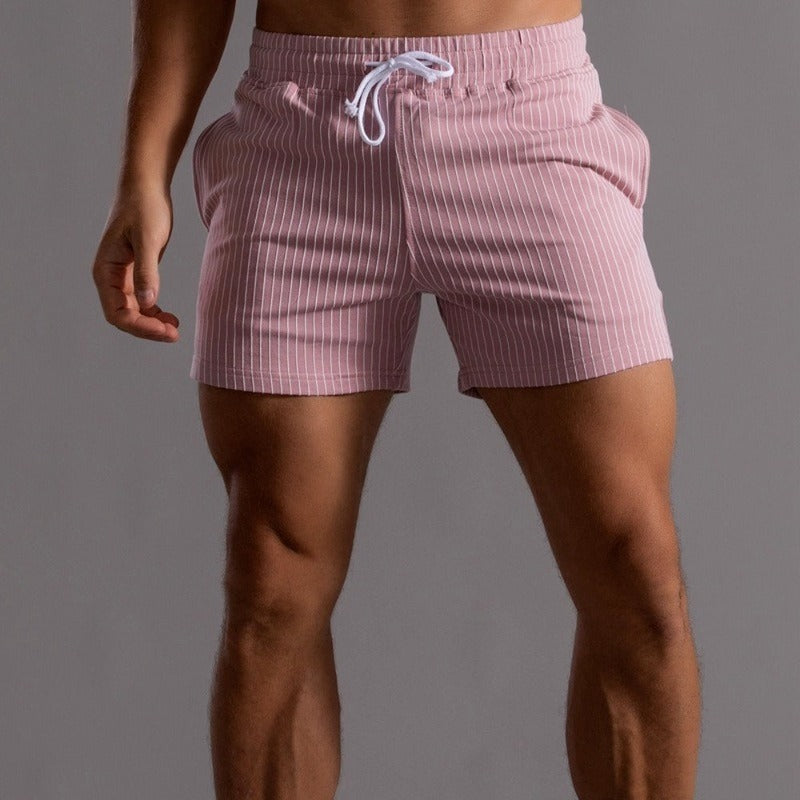 Glevato | Men's Striped Fitness Shorts - Quick Dry