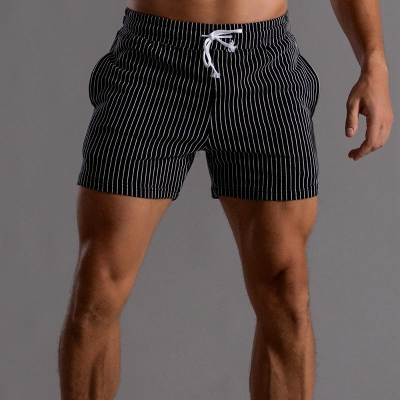Glevato | Men's Striped Fitness Shorts - Quick Dry