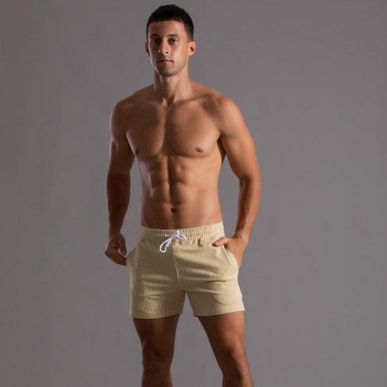 Glevato | Men's Striped Fitness Shorts - Quick Dry