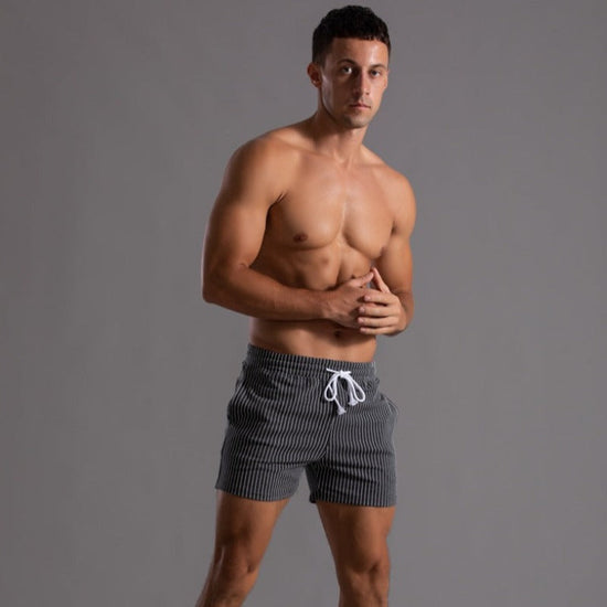 Glevato | Men's Striped Fitness Shorts - Quick Dry