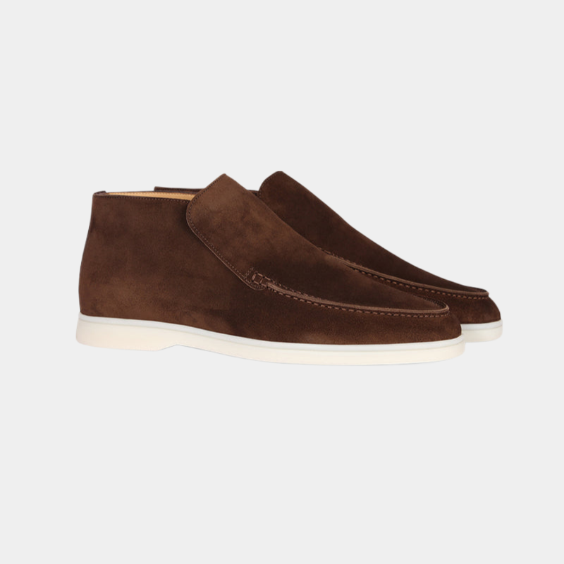 Glevato | Men's Suede Chukka Loafers with Stitch Detail